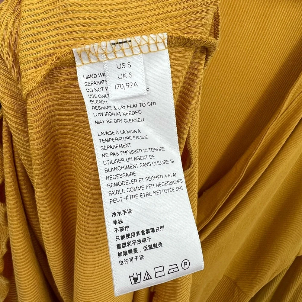 Free people Shimmy Shake yellow open twist back top